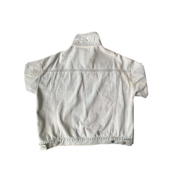 VICI Light Wash Denim Jacket Women’s Casual Button Front Distressed Jean Coat - Picture 3 of 10